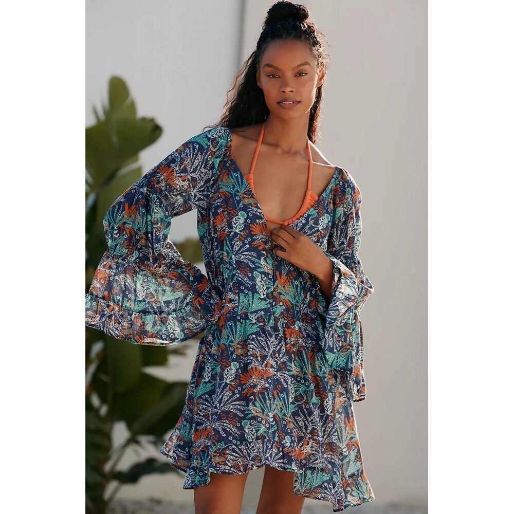 NWT Size L - Anthropologie Cotton Boho Cover up mini Dress (NWT US$ 98)